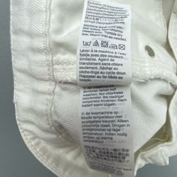 Madewell Rigid Denim A-Line white button fly mini skirt with raw edge sz 27 - Picture 6 of 12